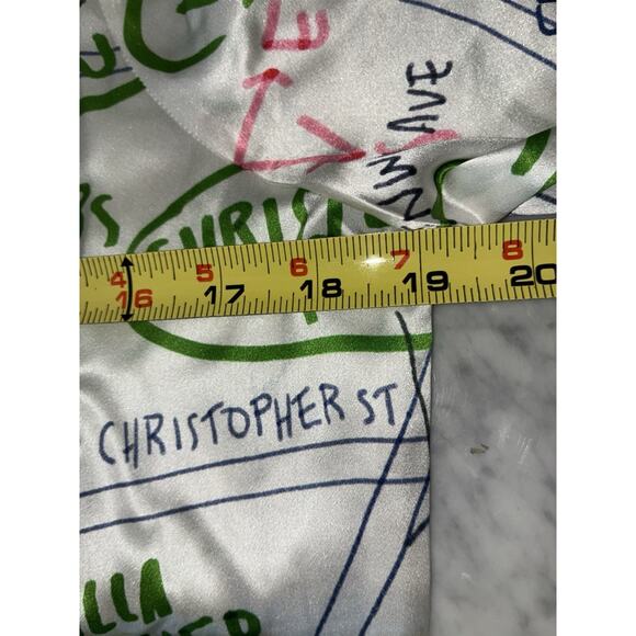 Lingua Franca Blouse S Hudson Graphic Silk Peasant Top New White Green - Picture 9 of 14